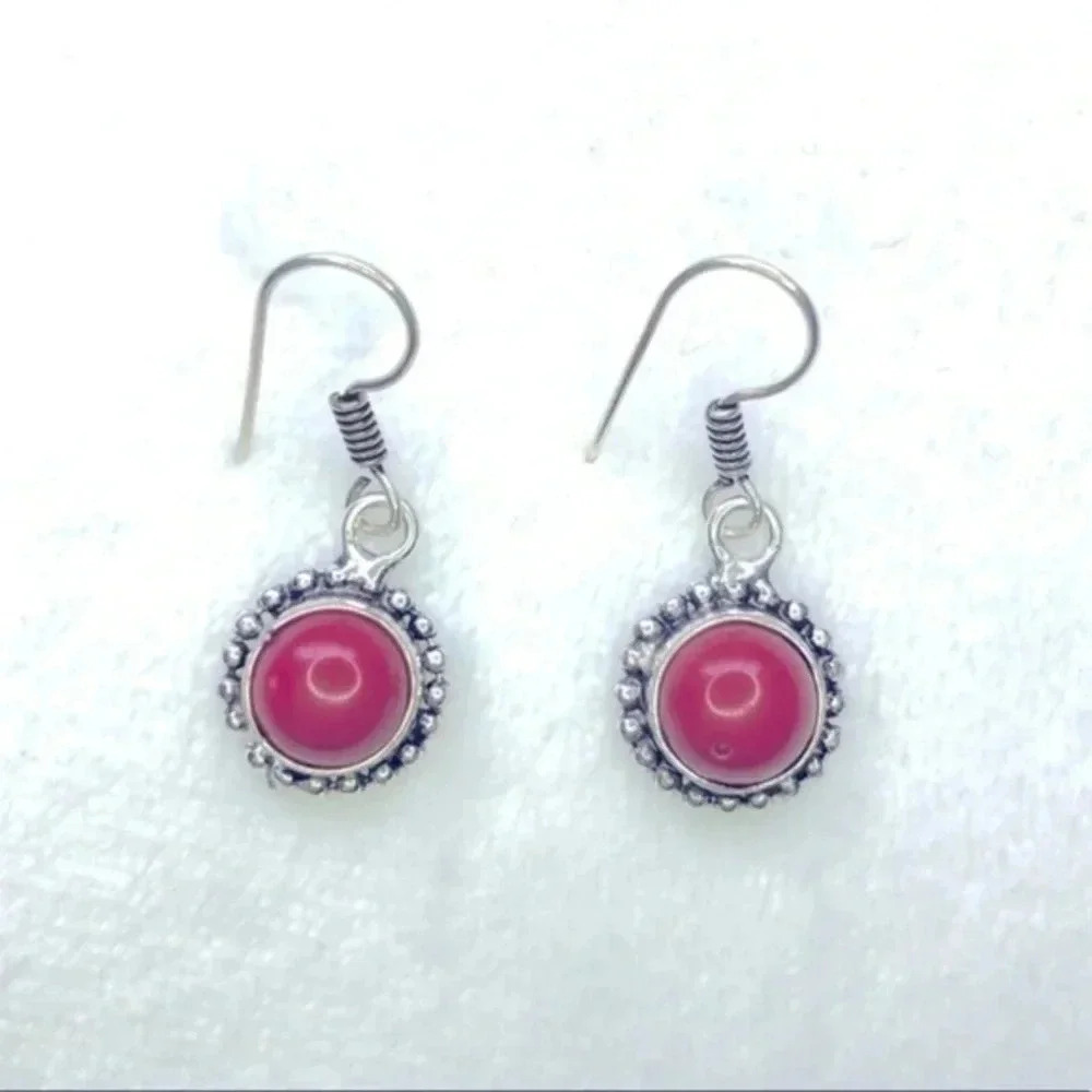 Red Jasper & Silver Drop Earrings NWT